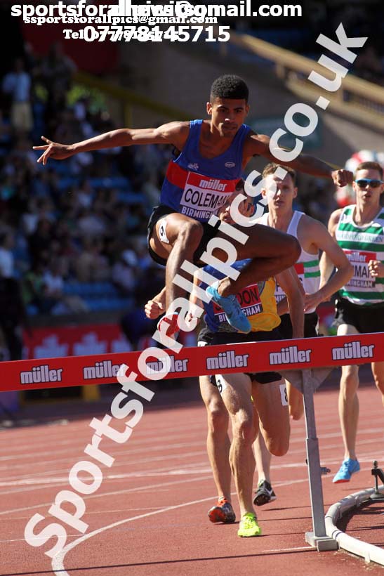 Mens 3000 metres steeplechase, Muller British Championships, Alexander Stadium, Birmingham. Photo: David T. Hewitson/Sports for All Pics